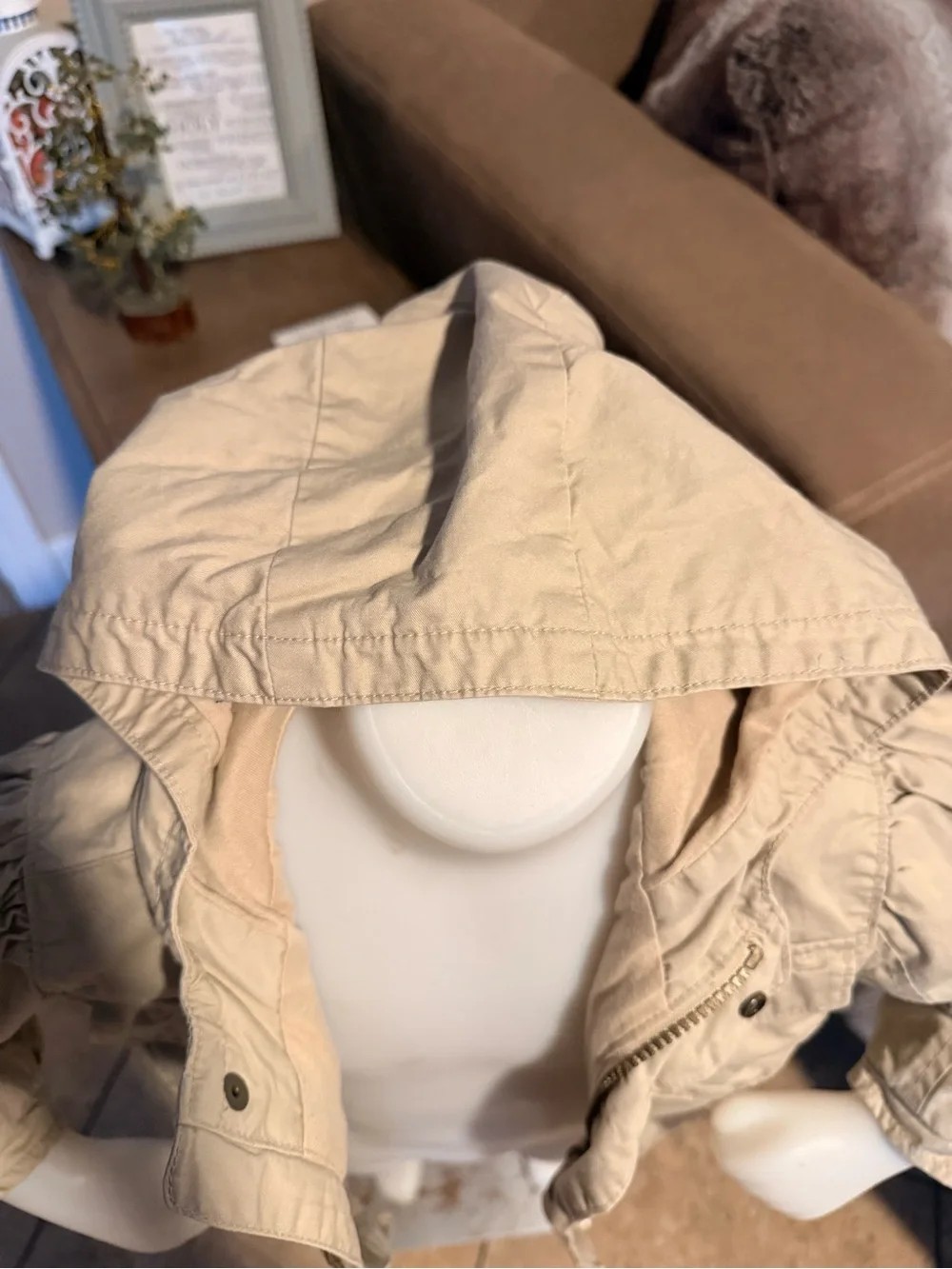 Old Navy Kids Hooded Utility Jacket in Light Beige